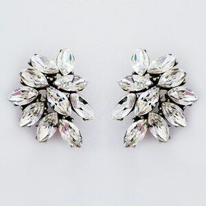 Ben-Amun Marquis Crystal Cluster Clip-On Earrings